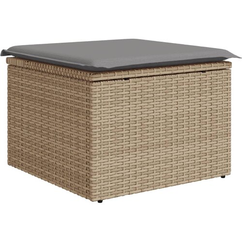  10-dijelni set vrtnih sofa s jastucima bež od poliratana 65.5 x 62 x 69 cm Slike