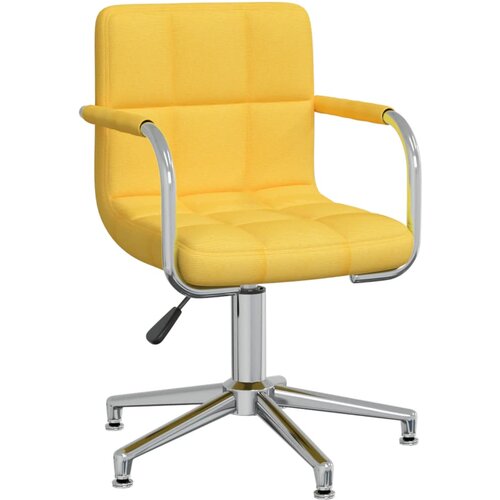 VidaXL Okretna blagovaonska stolica od tkanine boja senfa Slike