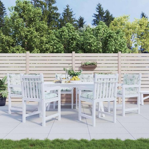  Niska jastučić za stolac 6 pcs Bijeli 100 x 50 x 7 cm oxford - Bijela i zelena 6 Cijene