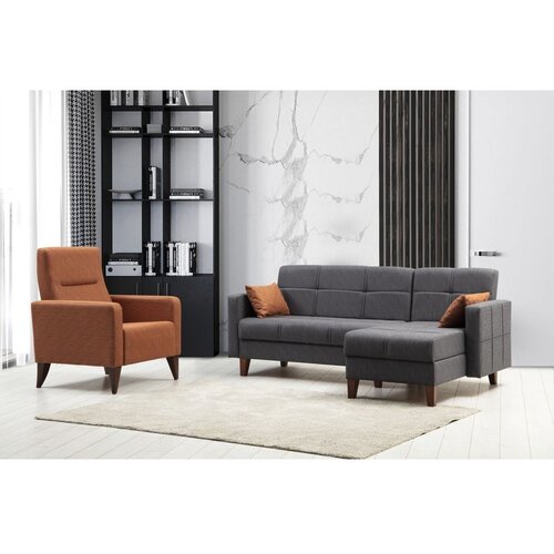 Atelier Del Sofa polya L - Dark Grey Dark Grey Sofa Set Slike