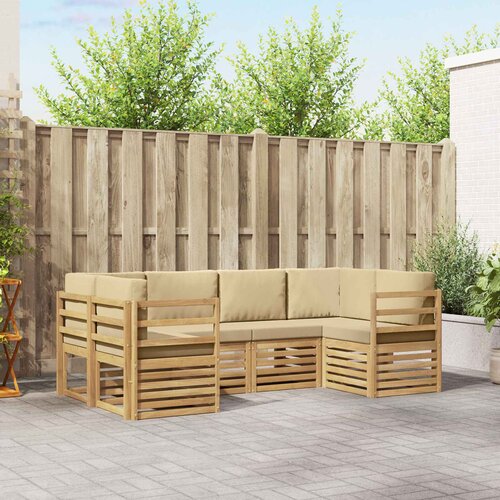  Sekcijska garnitura 6 pcs Bijela i bež 245 x 126,5 x 73 cm Cene