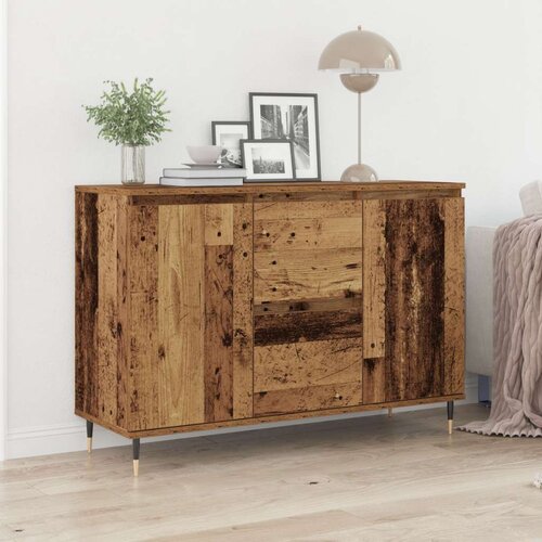 Stranska omara z vrati in predali Staro les 101,5x35x70 cm Slike