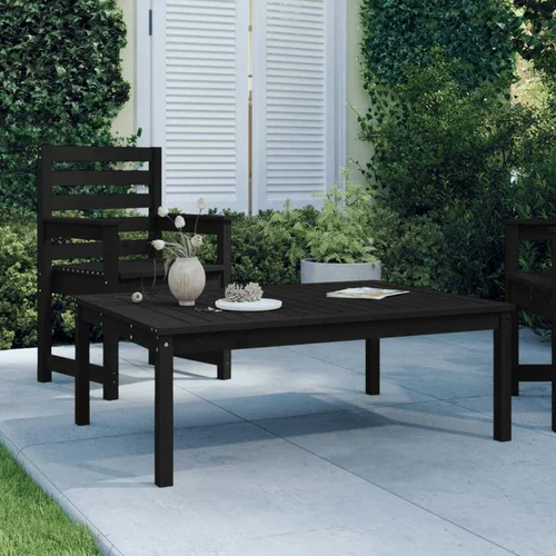  Vrtni stol crni 121 x 82 5 x 45 cm od masivne borovine
