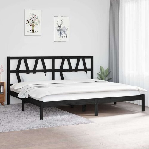  Za krevet od masivne borovine crni 200 x 200 cm Slike