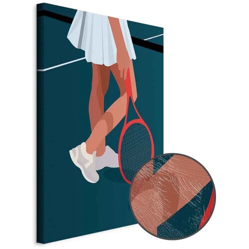  Slika - Female Tennis Player With a Red Racket on the Court - Graphics 20x30 Premium Print Cijene