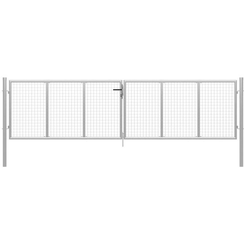 vidaXL vrtna vrata od pocinčanog čelika 415 x 150 cm srebrna Cijene