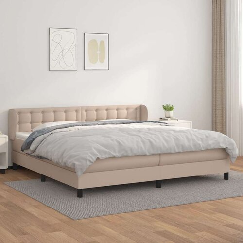  Krevet box spring s madracem cappuccino 200x200cm umjetna koža Cene