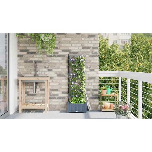  Vrtna saksija Svjetlosiva 40 x 40 x 125,5 cm PP Slike