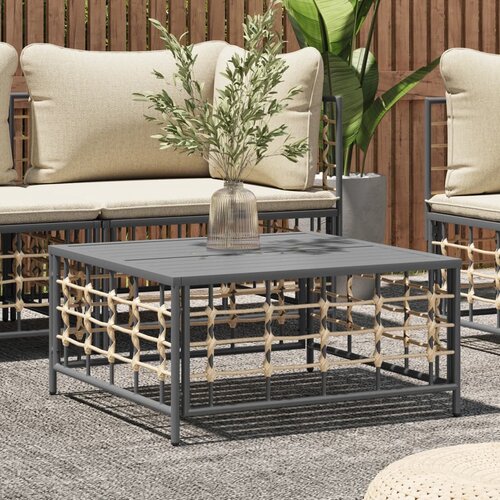 VidaXL Vrtni stol antracit 70 x 70 x 34 cm od poliratana Slike