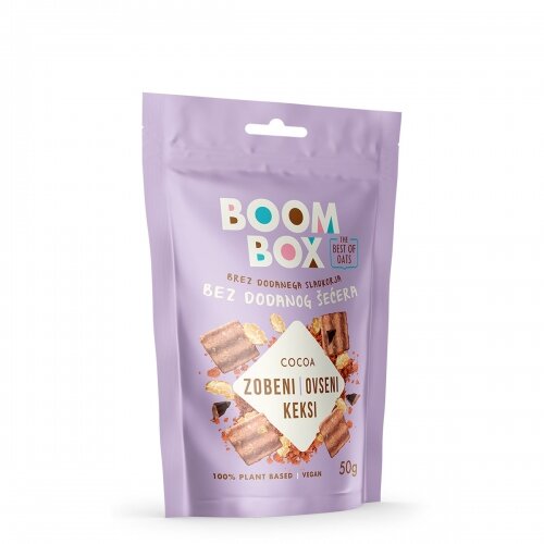 Boom box ovseni keksi kakao bez šečera 50g Slike