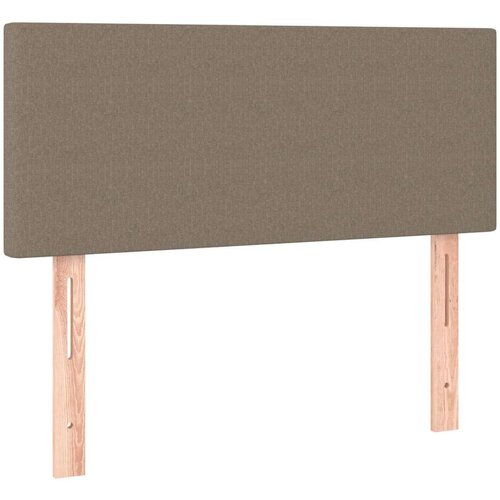  Krevet box spring s madracem LED smeđesivi 90x200 cm tkanina Slike