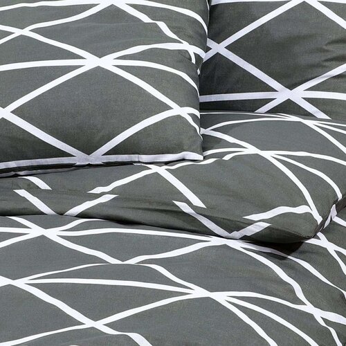  Set posteljine za poplun sivi 260 x 240 cm pamučni Slike