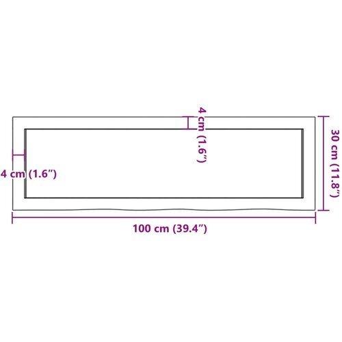  Zidna polica 100x30x(2-4) cm neobrađena masivna hrastovina Slike