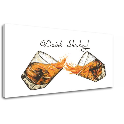  Slike na platnu z besedilom Drink whiskey (moderne slike z) Slike