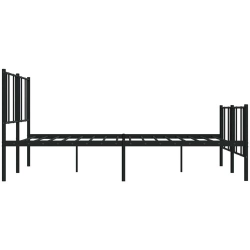 VidaXL Metalni okvir kreveta uzglavlje i podnožje crni 193x203 cm Slike