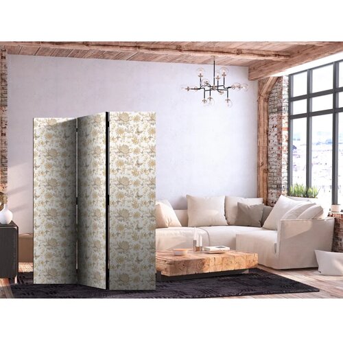  Paravan - Beige Shades of Nature - Flowers and Butterflies on a White Background - Illustration 135x172 Cijene