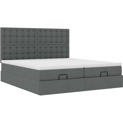 VidaXL Okvir kreveta s madracima tamnosivi 160x200cm od tkanine Slike