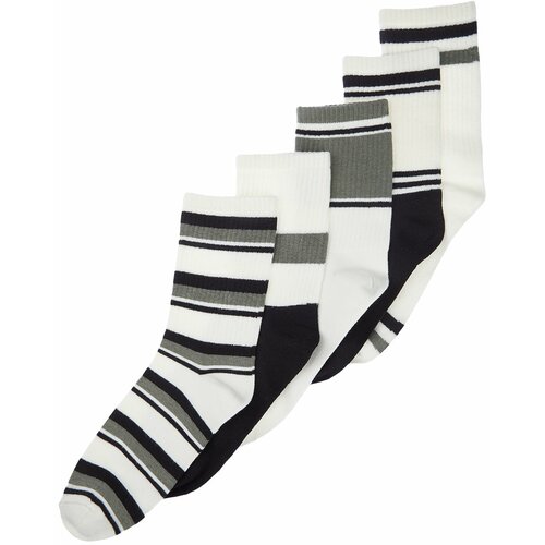Trendyol Multicolored Men's 5-Pack Cotton Striped College-Tennis-Medium Size Socks Cene