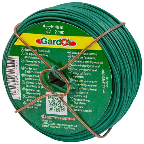 GARDOL vrtna žica (40 m, 2 mm, gumirana, zelena)