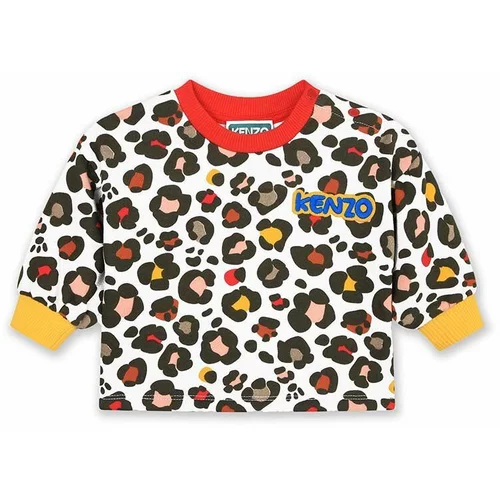 Kenzo Kids Otroški bombažen pulover bež barva