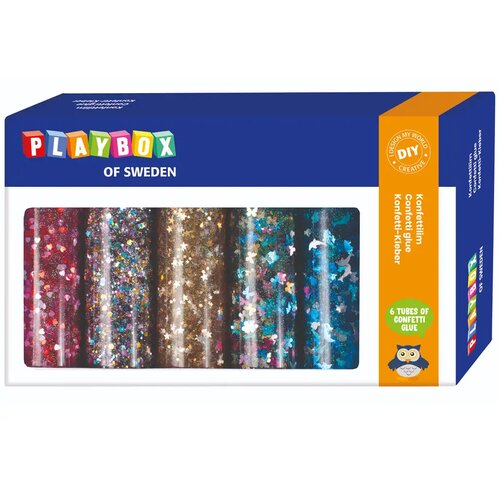 Playbox Set ljepila sa šljokicama, 6 komada Cene