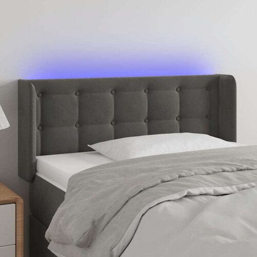  LED posteljno vzglavje temno sivo 103x16x78/88 cm žamet, (20794331) Slike