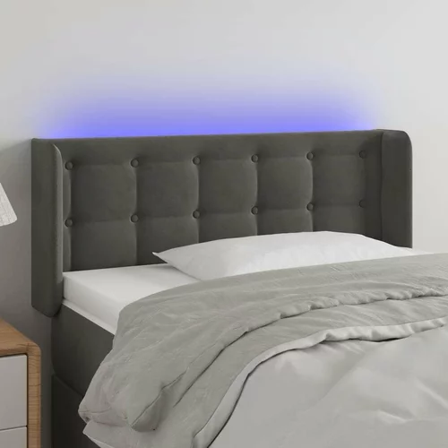  LED posteljno vzglavje temno sivo 103x16x78/88 cm žamet, (20794331)