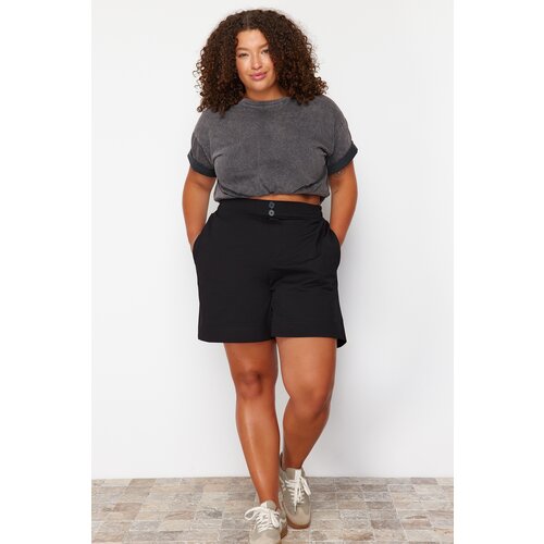 Trendyol Curve Black Button Detailed Knitted Shorts &amp;amp; Bermuda Slike