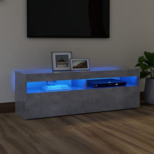 The Living Store TV omarica z LED lučkami betonsko siva 120x35x40 cm - TV Omarica, (21377004) Slike