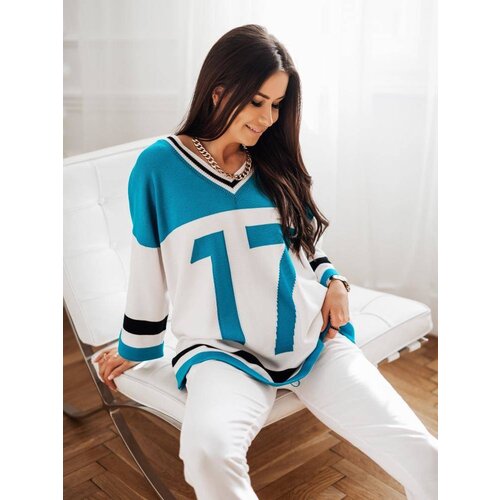 Cocomore Turquoise-white sweater cmgB160a.R01 Slike