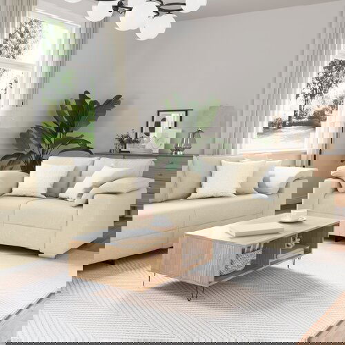 VidaXL Set sofe 2 pcs Krema 219 x 77 x 82 cm tkanina Slike