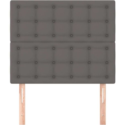  Uzglavlja 2 kom siva 90x5x78/88 cm od umjetne kože Slike