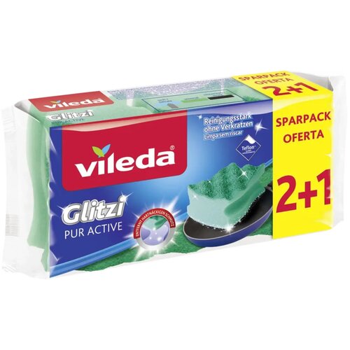 Vileda Glitzi Pur Active gobice za pomivanje posode - 3 kos. Slike