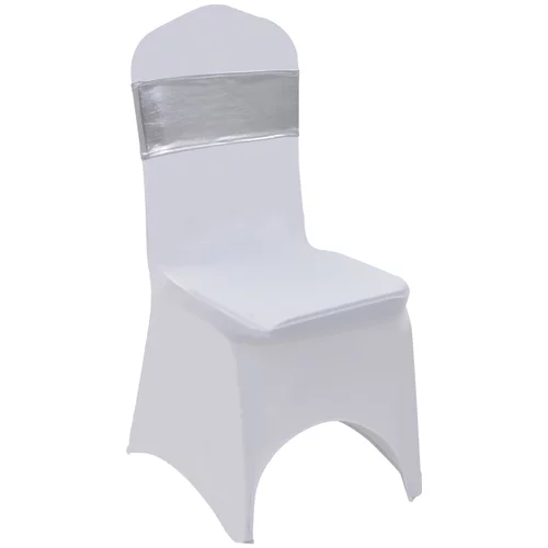 vidaXL 25kom rastezljive trake za stolicu s dijamantnom kopčom srebrne
