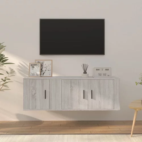 vidaXL Komplet TV omaric 2-delni siv sonoma inženirski les