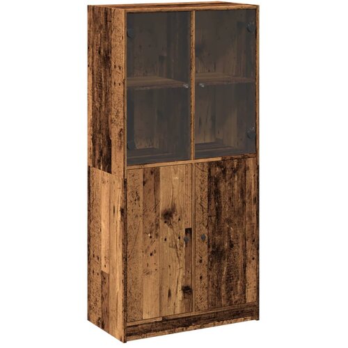 Maison Chic Visoka omara - Komoda - Predalnik z vrati starinski les 68x37x142 cm inženirski les, (21721478) Slike