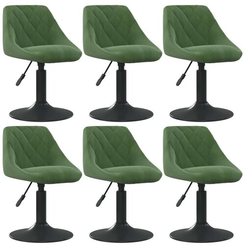  Okretne blagovaonske stolice 6 kom tamnozelene bar&amp;scaron;unaste Slike