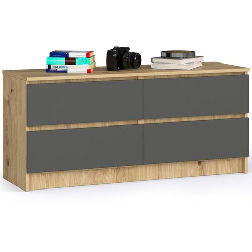 AKORD KOMODA K120 4SZ CLP OAK ARTISAN / SIVA, (21703138) Slike