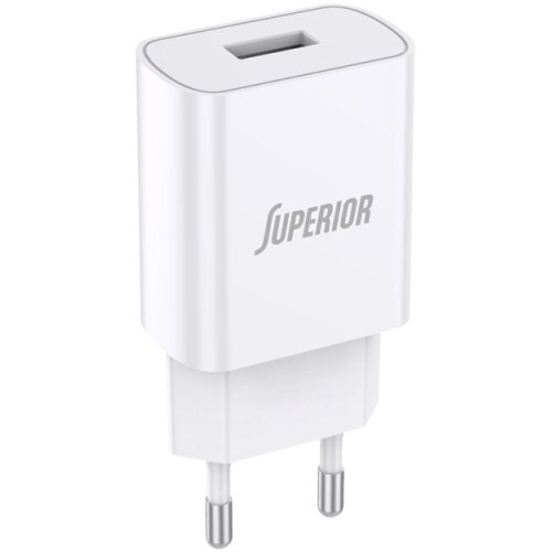  PUNJAČ BEZ KABLA SUPERIOR SU-P100 10.5W 2.1A BELI USB-A P1211 *MD *SR Slike