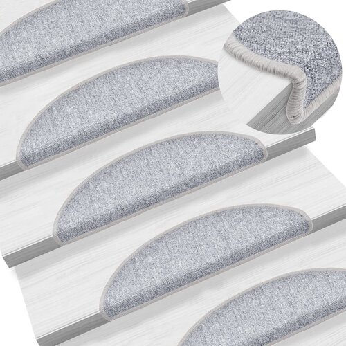  Prostirke za stepenice 10 kom 56x17x3 cm svijetlo sive poluokrugle Cijene