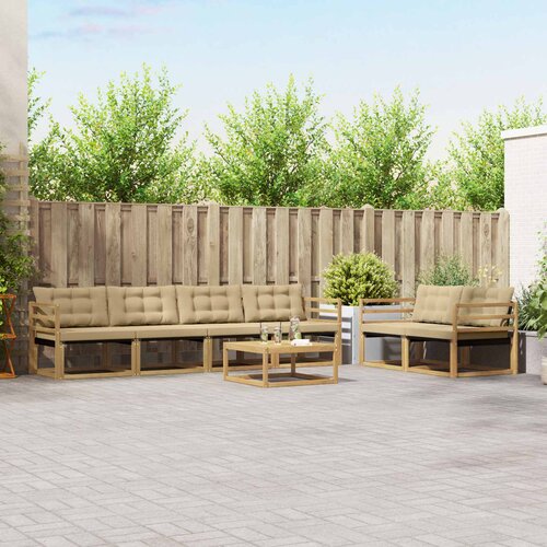  Set vanjskih sofa 7 pcs Bijela i bež 79 x 79 x 37 cm Cene