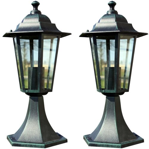 vidaXL Vrtne svjetiljke 2 kom tamnozelene/crne aluminijske Cijene