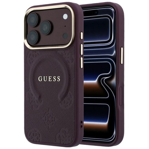 SAS CG MOBILE Maska Guess Saffiano Peony & Ring MagSafe za iPhone 17 Pro/ 18 Pro burgundy Cene