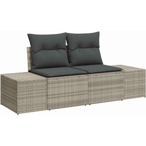 VidaXL Sjedeća garnitura za vrt 8 pcs Svjetlosiva 319 x 209 x 85 cm Slike