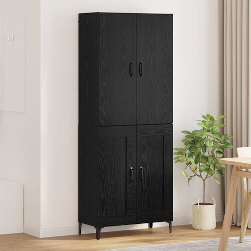 VidaXL Highboard Crni hrast 69,5 x 34 x 180 cm Konstruirano drvo Slike