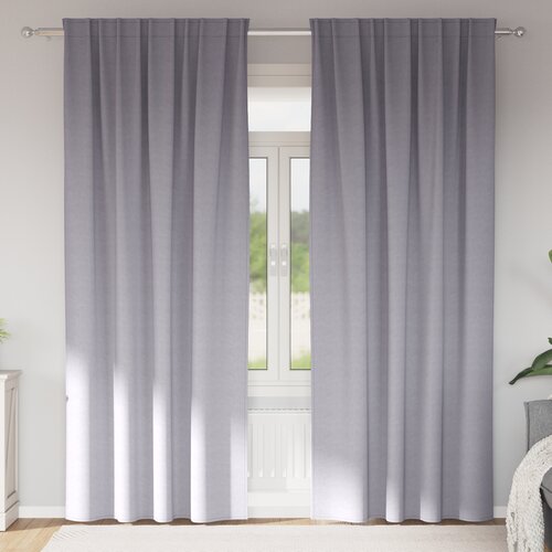 vidaXL Zavese z zavesami 2 pcs Metalno siva 260 x 140 cm Poliester Cene