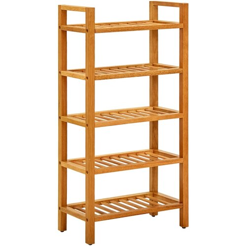 VidaXL stalak za obuću s 5 polica 50x27x100 cm od masivne hrastovine Slike