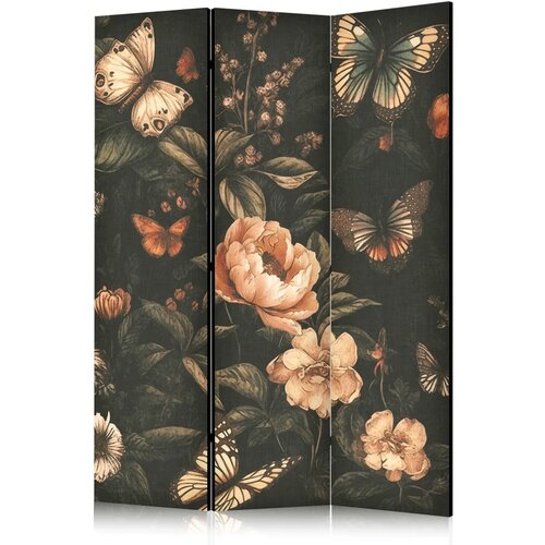  Paravan - Mysterious Garden - Butterflies Flying Over Flowers - Rustic Evening 135x172 Cijene