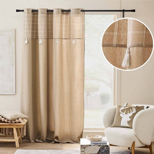 Douceur d int&amp;eacute;rieur Rjava zavesa iz me&amp;scaron;anice bombaža 140x240 cm Everest &amp;ndash; Slike