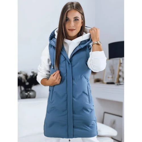 DStreet Women's quilted vest TAMIRA blue TY3221